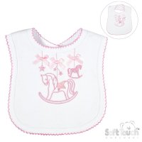 P3617-P: Pink Rocking Horse Velcro Bib